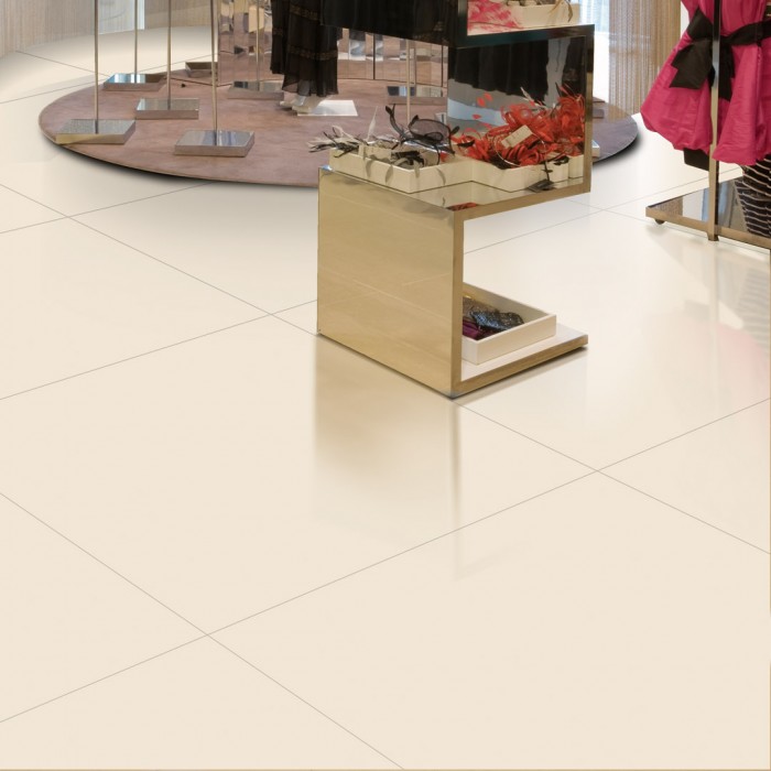 Bianco - Polished Is A White Italian Porcelain Tile.