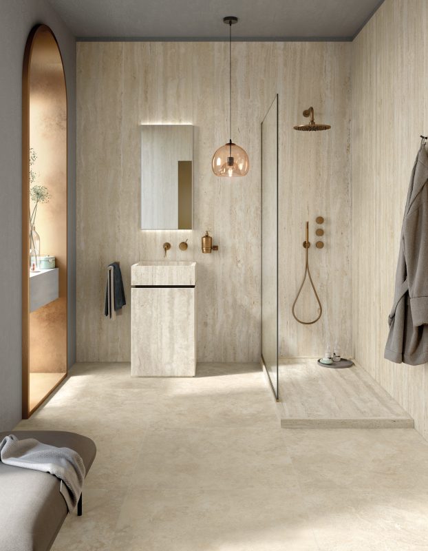 Travertine Sense – Ebur Vein (wall) & Ebur Cross (floor) 44276