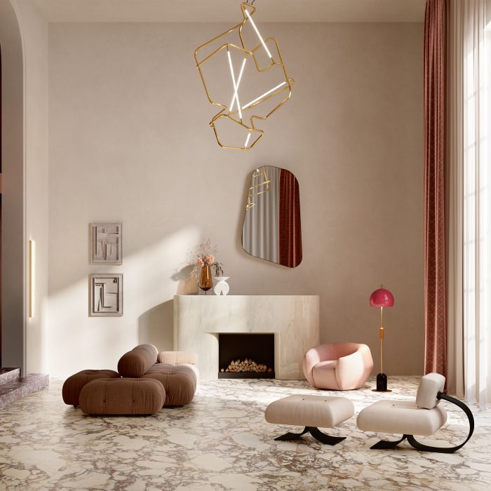 Breche Capraia - Polished is a beige Italian porcelain tile.