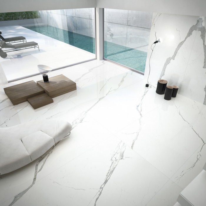 Statuario Extra - Polished Porcelain Tile From Our Depth 6mm, Extra ...